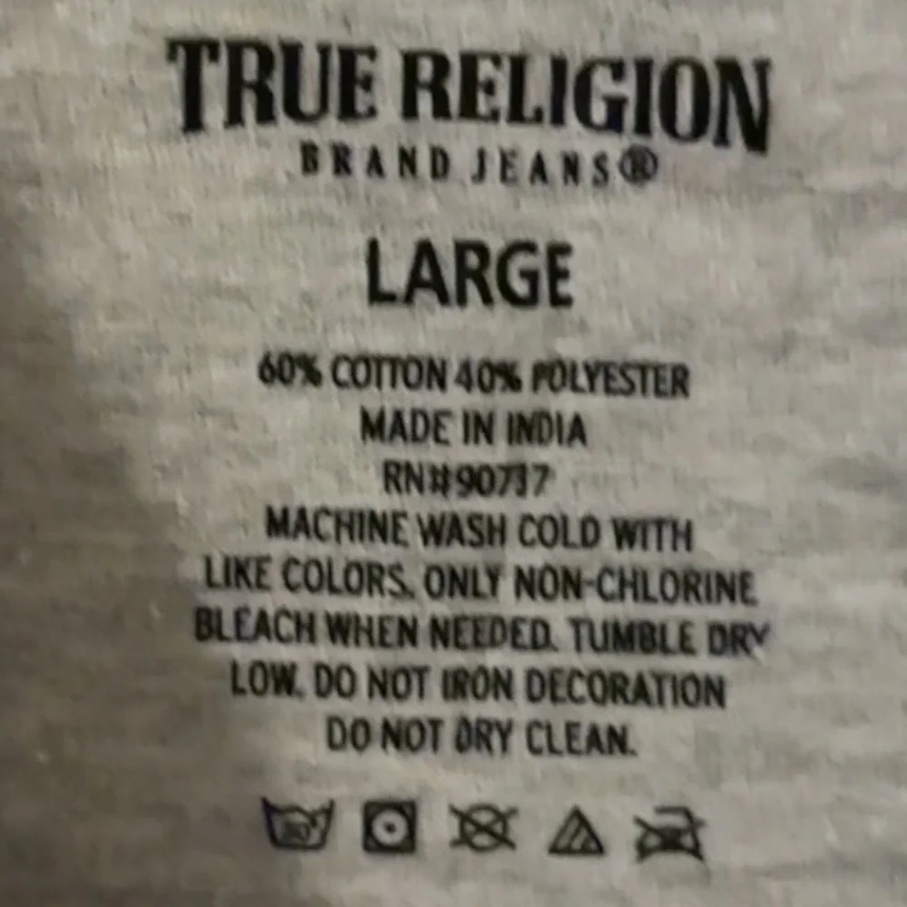 True Religion Mens Gray Crew Neck Short Sleeve T Shirt Casual Top Large EUC‎